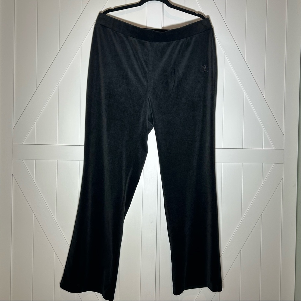 Black Juicy Couture Velour Pants Size 1X Pull On Y2K‎